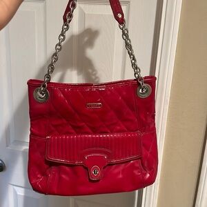 Coach poppy lip gloss quilted slim tote